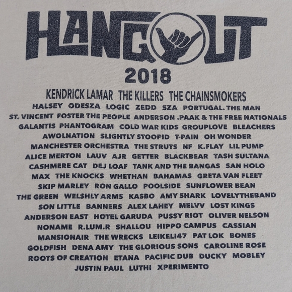 The 2018 Hangout Festival Long Sleeve Concert Tee Kendrick Lamar Back Medium - Picture 7 of 13